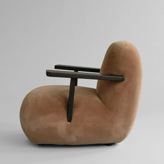 Toe, Lounge Chair w/ Armrest, Coffee Black Oak-Desert