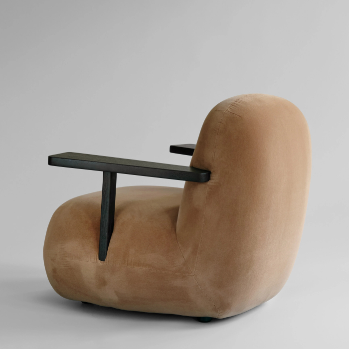 Toe, Lounge Chair w/ Armrest, Coffee Black Oak-Desert