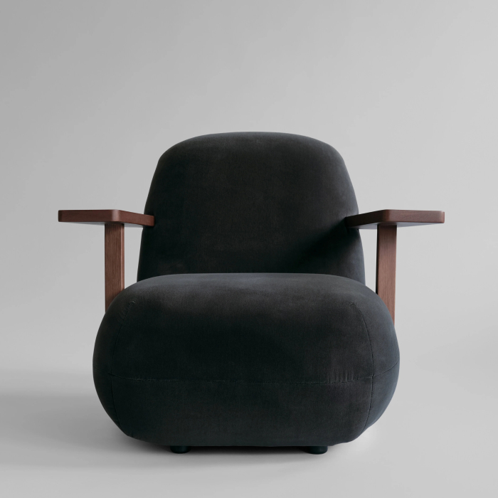 Toe, Lounge Chair w/ Armrest, Classic Brown Oak-Peat