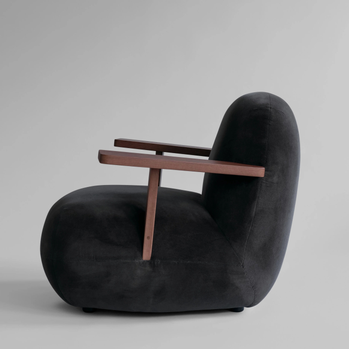 Toe, Lounge Chair w/ Armrest, Classic Brown Oak-Peat