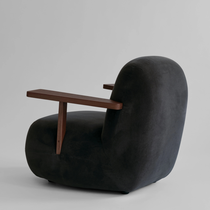Toe, Lounge Chair w/ Armrest, Classic Brown Oak-Peat