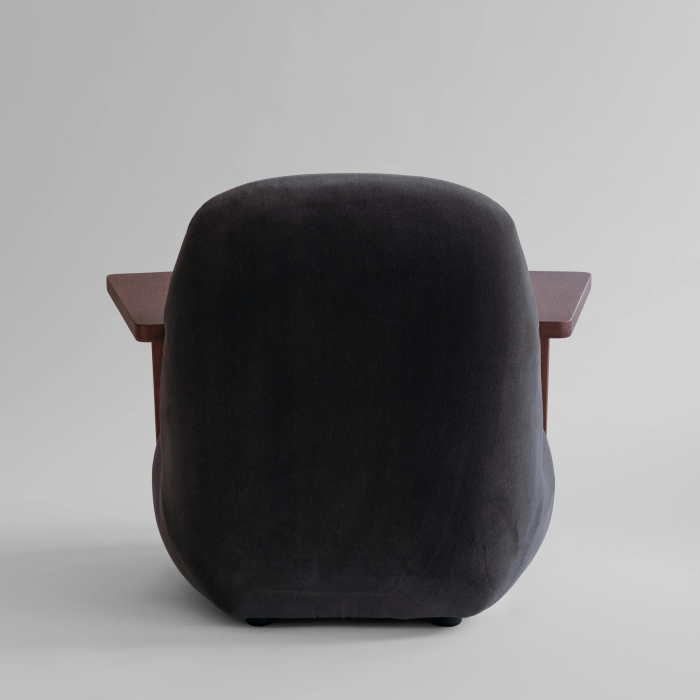 Toe, Lounge Chair w/ Armrest, Classic Brown Oak-Peat