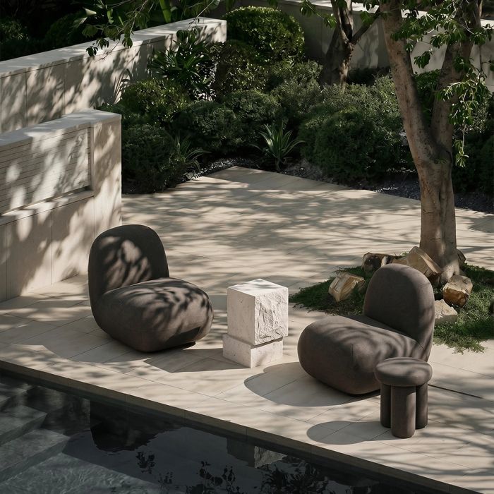 Toe, Outdoor Lounge Chair, Flat, Stone Gray