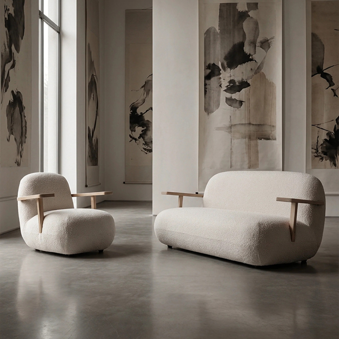 Toe, Sofa, Natrural Oak-Off White
