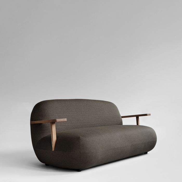 Toe, Outdoor Sofa, Teak-Stone Gray