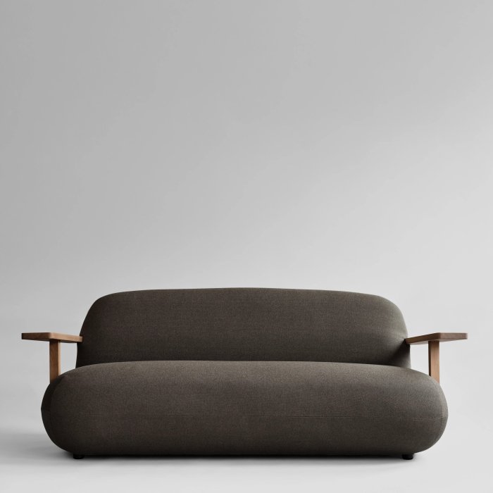 Toe, Outdoor Sofa, Teak-Stone Gray