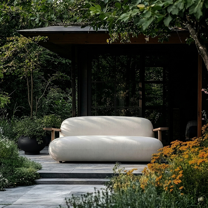 Toe, Outdoor Sofa, Teak-Warm Ash